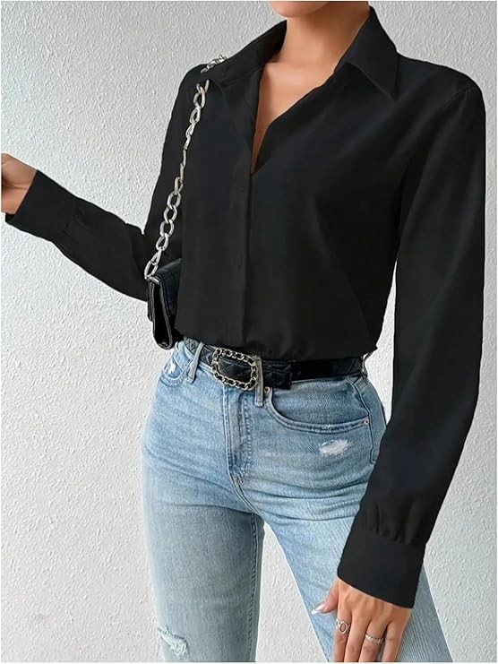 Women's Bodysuits Shirt Button Down Collared Dressy Casual Business best