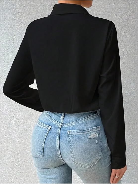 Women's Bodysuits Shirt Button Down Collared Dressy Casual Business high quality